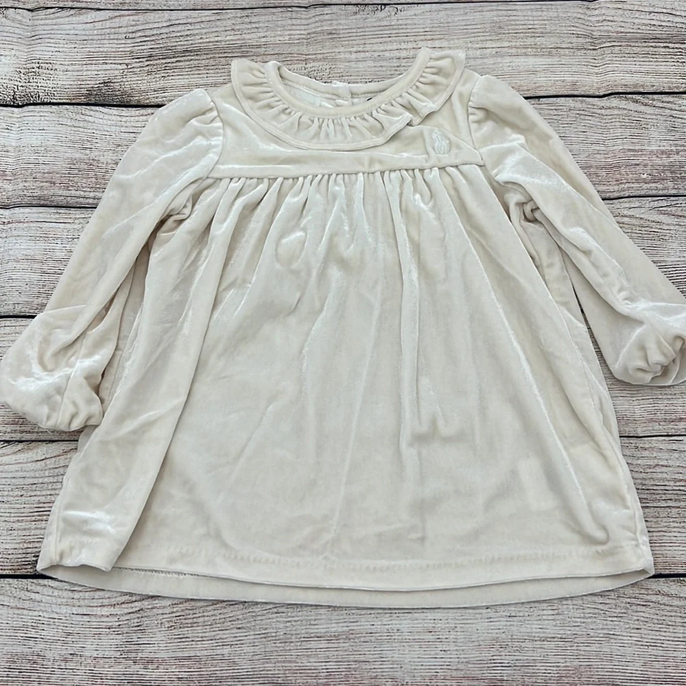 Ralph Lauren Cream Velvet Top Size 18 Months